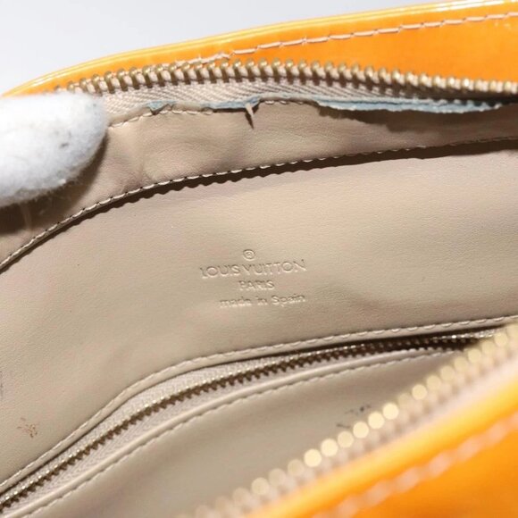 LOUIS VUITTON Monogram Vernis Houston Hand Bag Beige M91004 LV Auth BA3839 - Picture 10 of 16